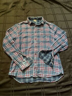 Faherty Shirt Mens Medium Plaid Flannel Long Sleeve Button Up Reversible